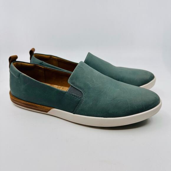 WMNS Kork-Ease Leather Upper Slide-On Shoes "Peyton" Loafer 10M Turquoise CC0E21 - Picture 1 of 10